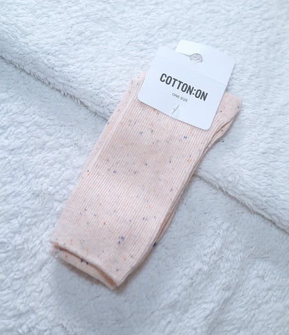 Cotton On Fine Ribbed Crew Socks