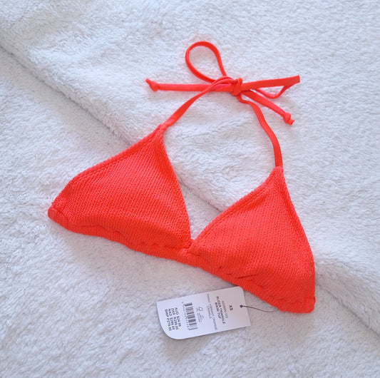 Cotton On Slider Triangle Bikini Top  Colour: Vibrant Orange Crinkle