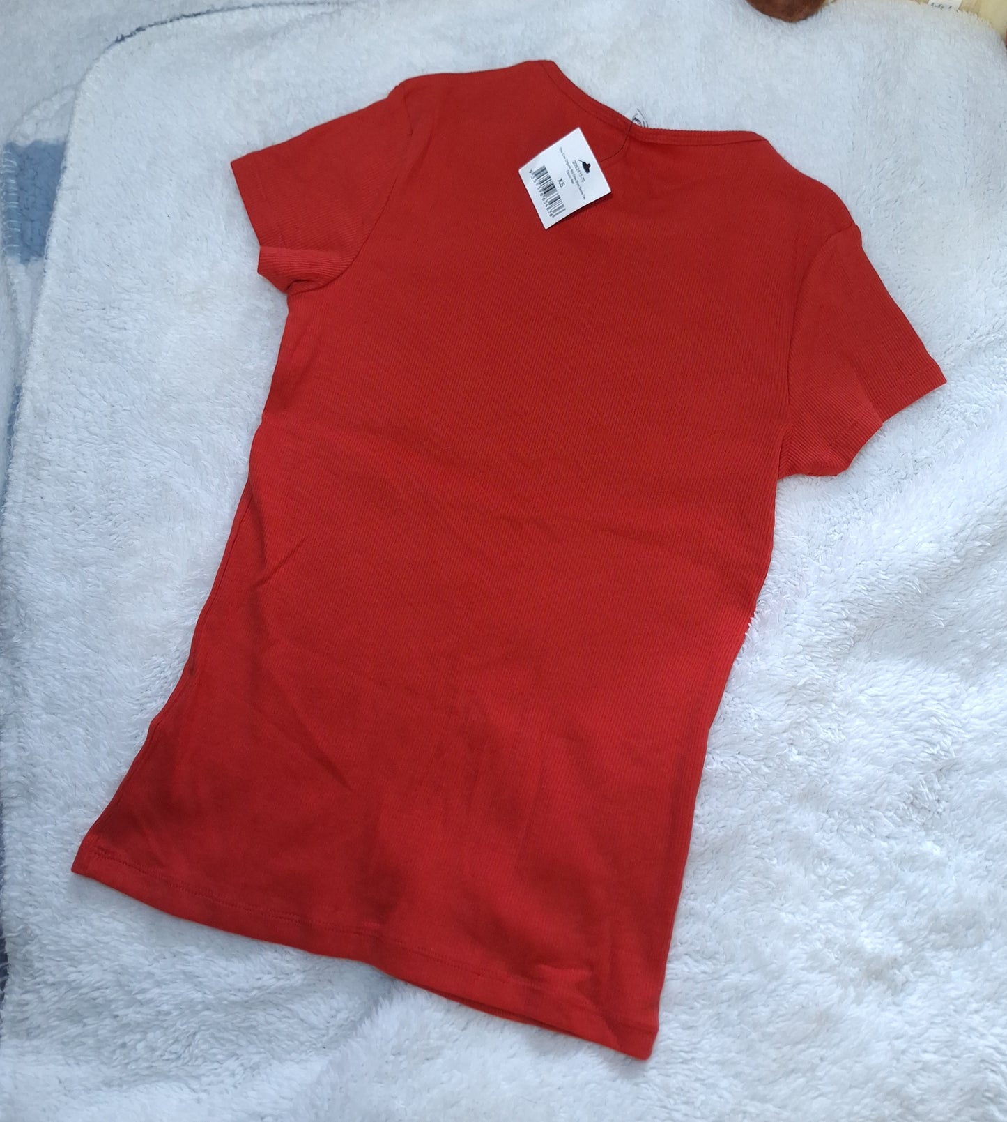 Cotton On The One Organic Rib Crew Short Sleeve Tee  Colour: Red