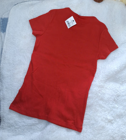 Cotton On The One Organic Rib Crew Short Sleeve Tee  Colour: Red