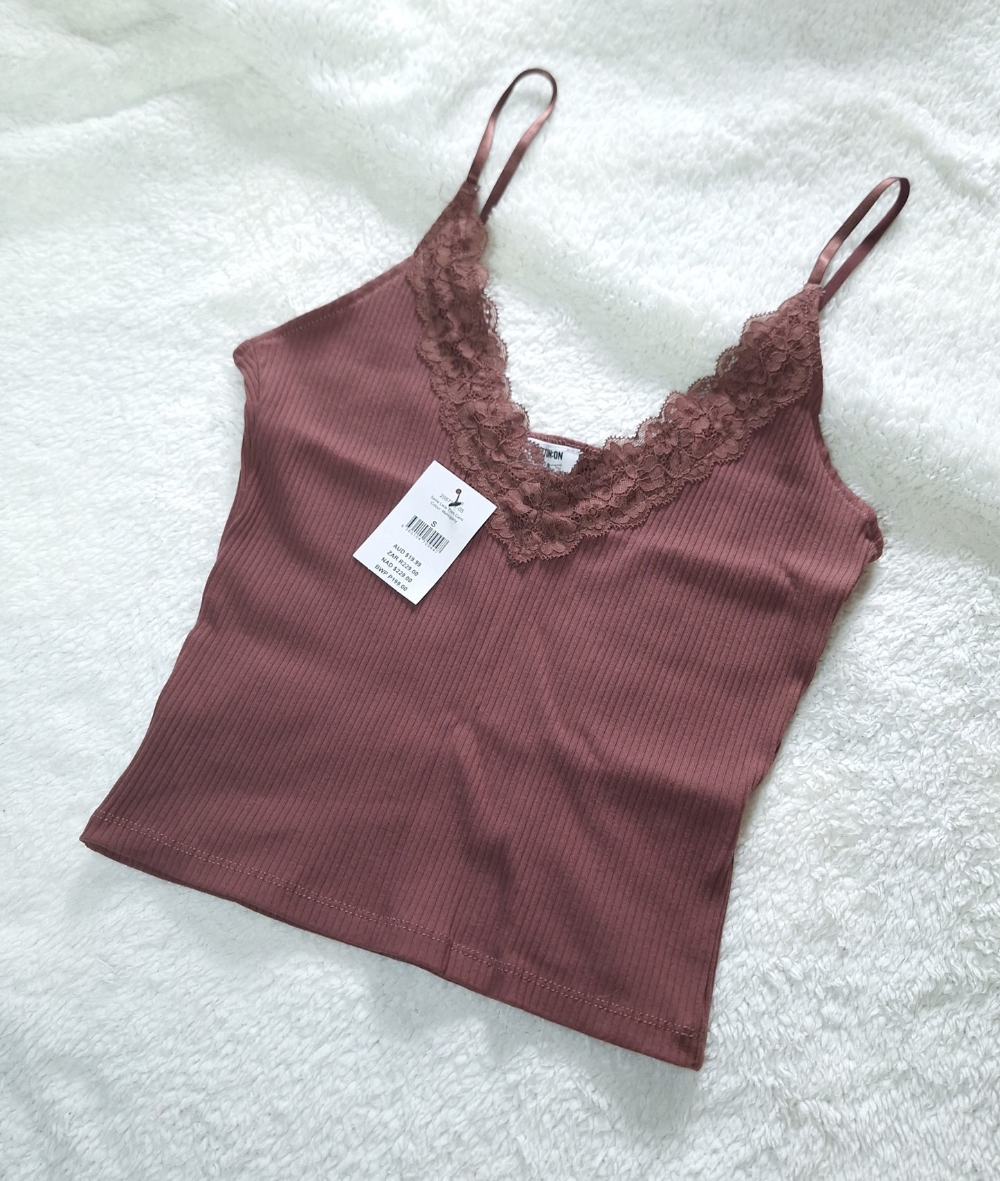 Cotton On Sadie Lace Trim Cami  Colour : Mahogany