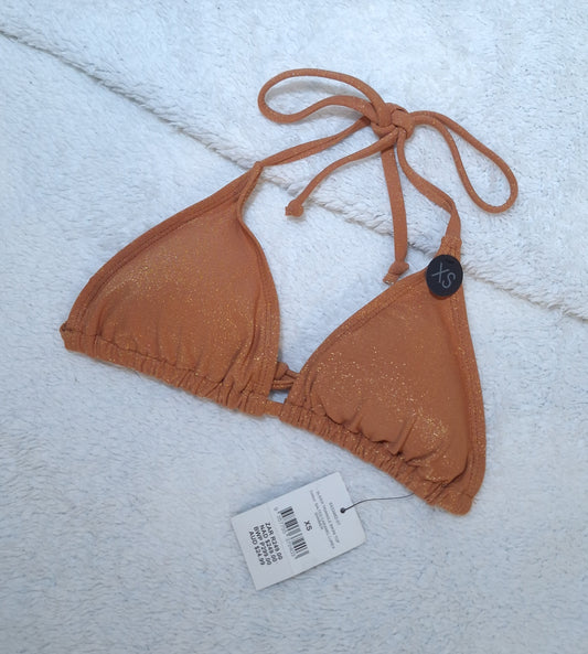 Cotton On Slider Triangle Bikini Top  Colour: Salted caramel lurex shimmer