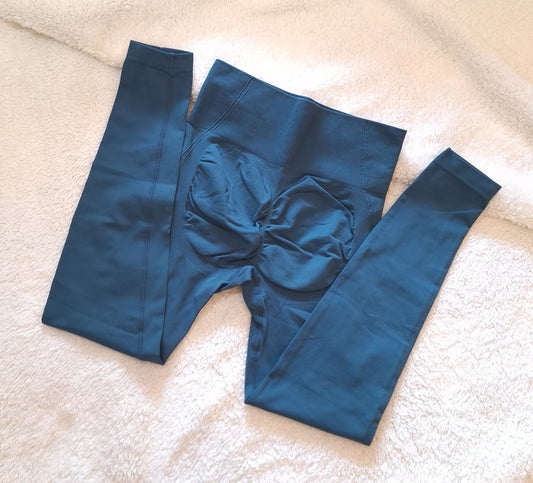 Wide Band Scrunch Bum Leggings  Colour: Teal