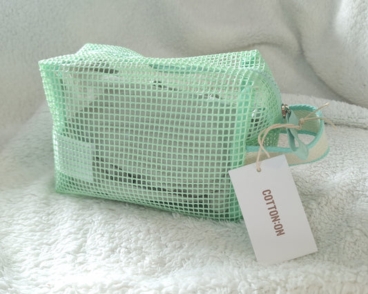 Cotton On Hoilday Mesh Cosmetic Case  Colour: Mint