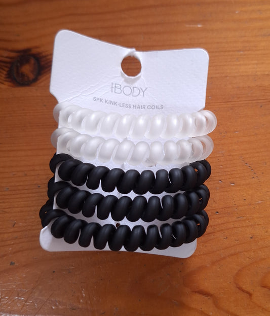 Cotton On 5Pack Kink - Less Hair Coils  Colour: Black / Clear