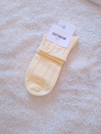 Cotton On Frill Pointelle Ankle Sock's Colour: Lemon