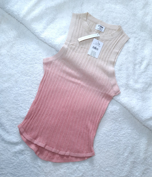 Cotton On Sheer Knit Tank Colour: Stone Ash Rose Dip Dye