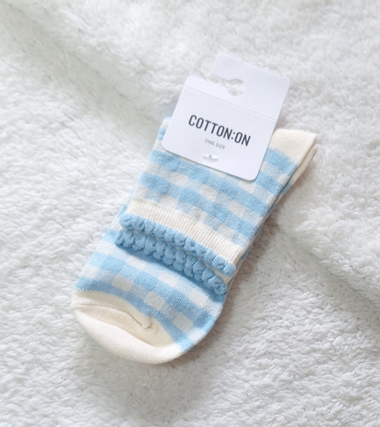 Cotton on Gingham Mid Crew Sock's