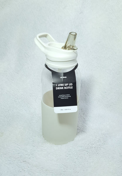 Cotton On 1 Litre Sip Lid Drink Bottle Colour: Off White